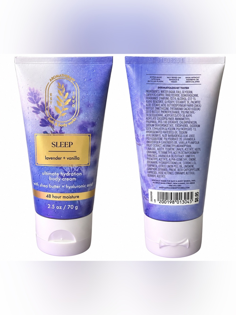 💜 BATH & BODY WORKS SLEEP LAVENDER VANILLA BODY CREAM TRAVEL SIZE